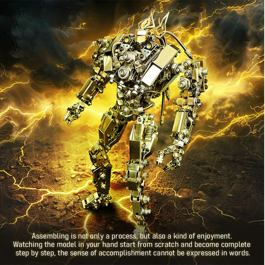 DIY 3D Steampunk Protoss Mecha Metal Model With Lights-1020+PCS