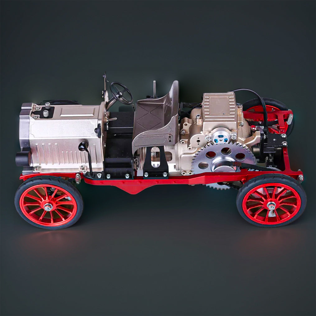 DIY Educational Metal Mechanical Classic Car Mini Electric Single-cylinder Engine Assembly Kit