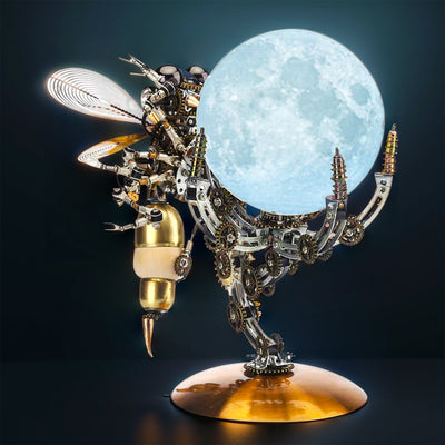 DIY 3D Metal Mechanical Wasp Puzzle Model with Remote Control Lamp -627PCS