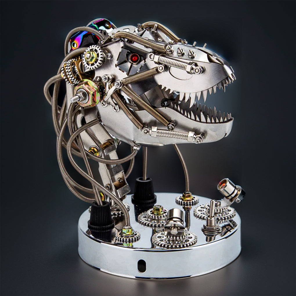 DIY 3D Metal Steampunk Moving Mechanical Dinosaur Head Model Kits - 180PCS+