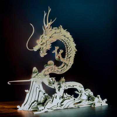 DIY 3D Metal Puzzle Dragon on the Mountain Mythical Creature Model Kit