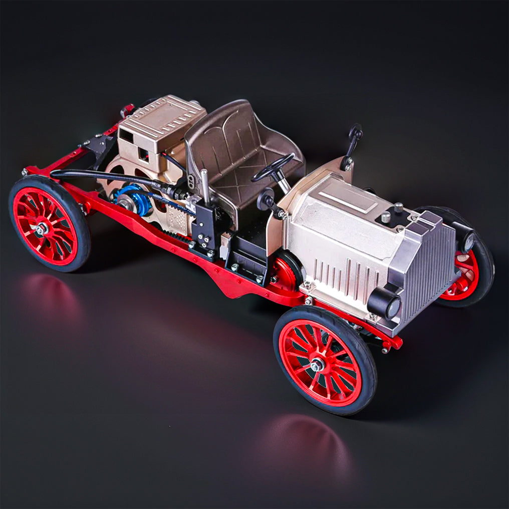 DIY Educational Metal Mechanical Classic Car Mini Electric Single-cylinder Engine Assembly Kit