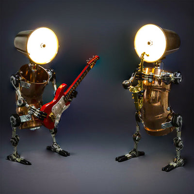 DIY 3D Metal Steampunk Hand-Assembled Robot Band Model