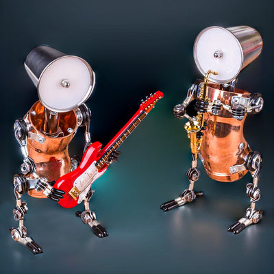 DIY 3D Metal Steampunk Hand-Assembled Robot Band Model