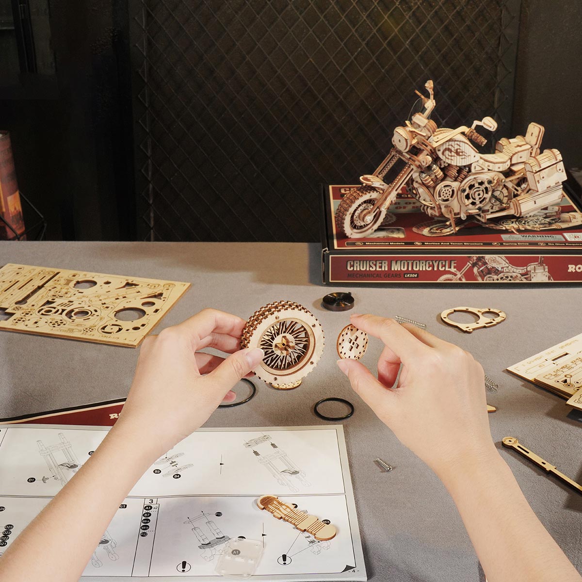 PUUZZLE Cruiser Motorcycle LK504 3D Wooden Puzzle