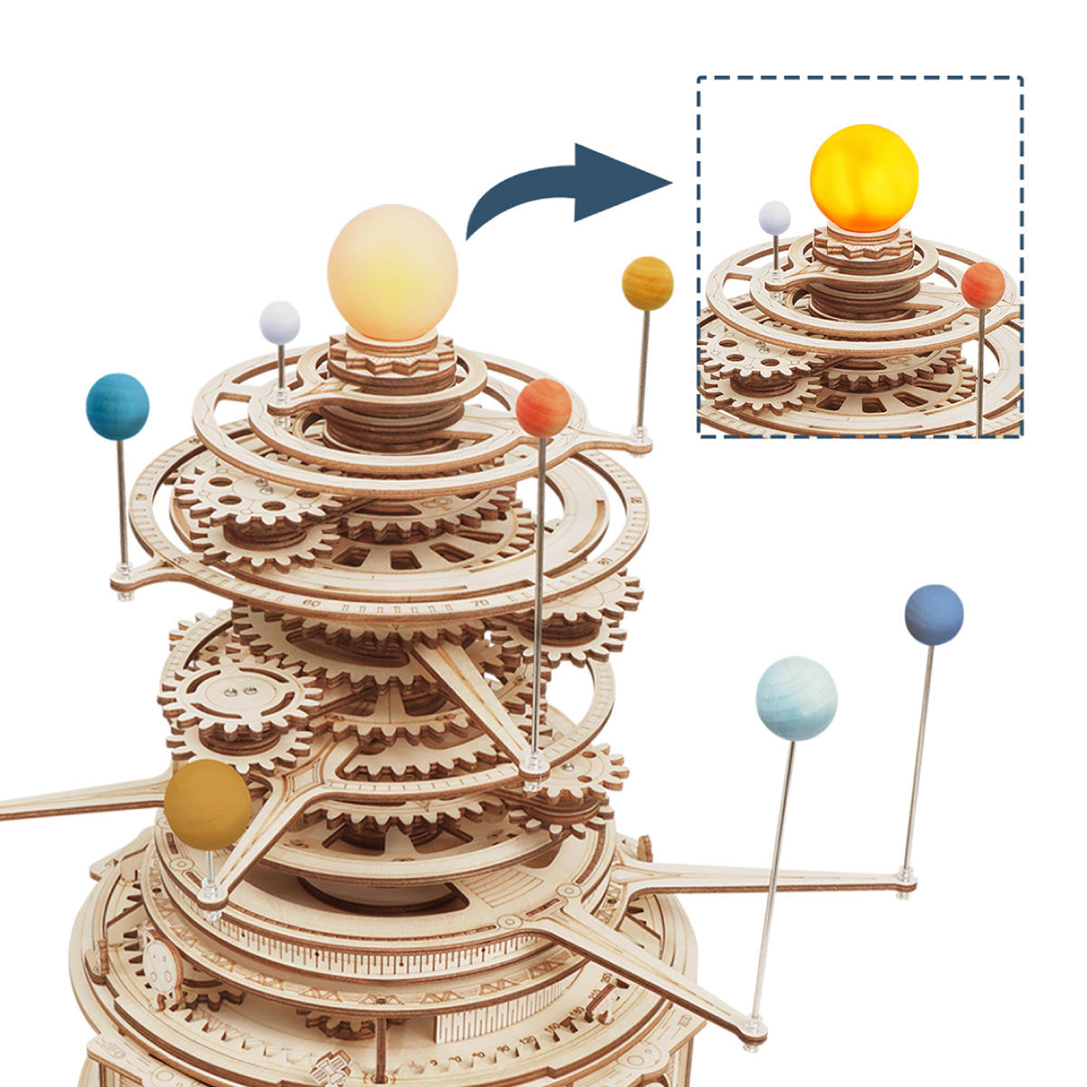 PUUZZLE Mechanical Orrery ST001 3D Wooden Puzzle