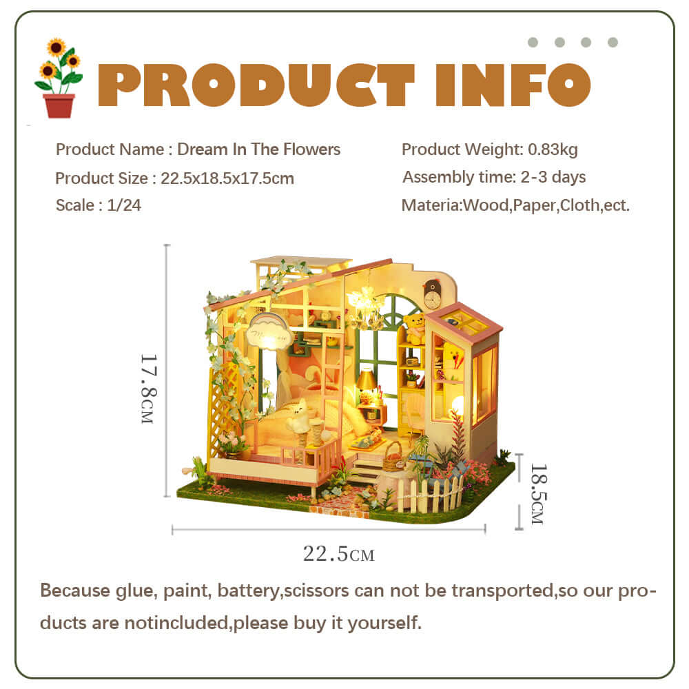 PUUZZLE 1:24 DIY Dollhouse Kit ( Story of Flowers )