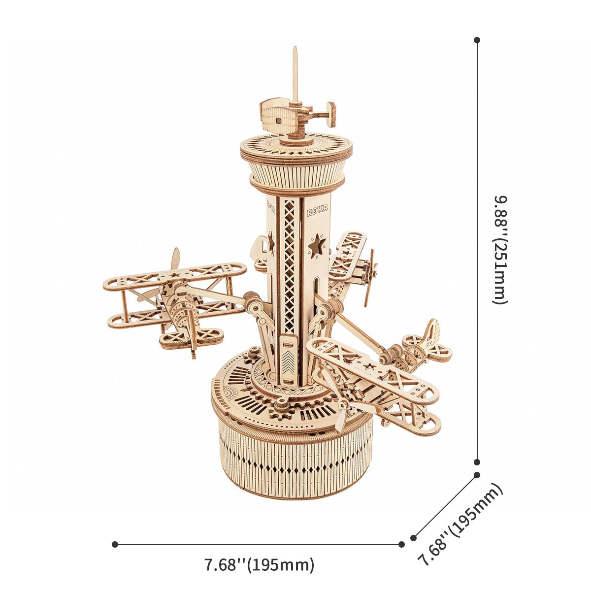 PUUZZLE Airplane Control Tower Mechanical Music Box AMK41