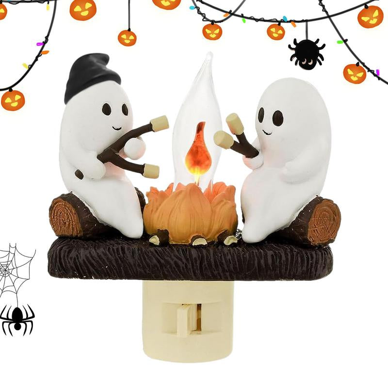 Ghostly Campfire Flickering Night Light