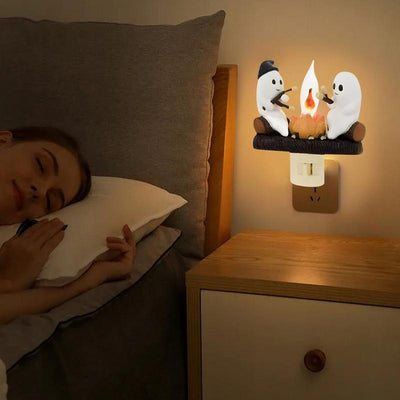 Ghostly Campfire Flickering Night Light