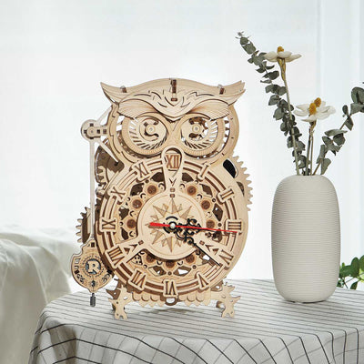 PUUZZLE Owl Clock LK503 Battery Mechanical Gears Kit