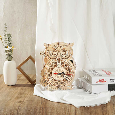 PUUZZLE Owl Clock LK503 Battery Mechanical Gears Kit