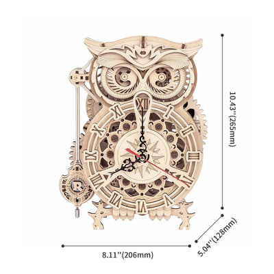 PUUZZLE Owl Clock LK503 Battery Mechanical Gears Kit