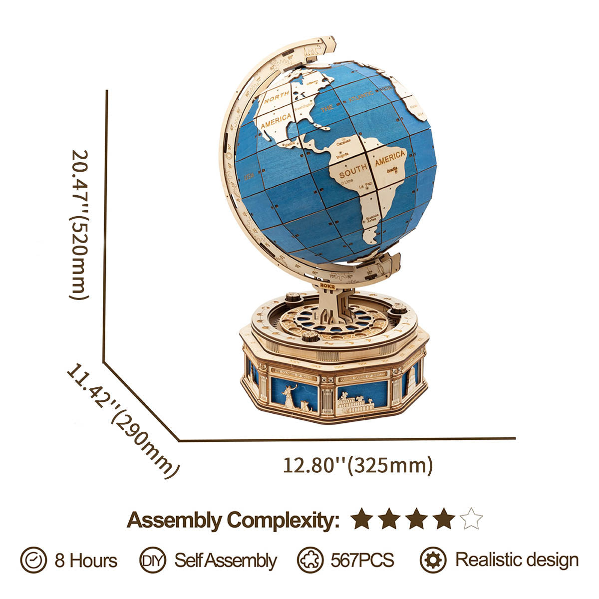 PUUZZLE The Globe ST002 Huge 3D Wooden Model