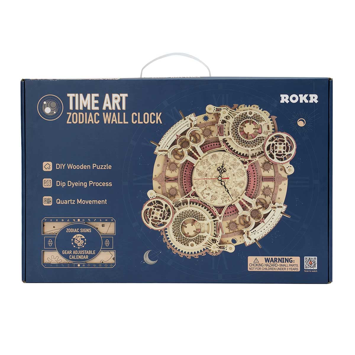 PUUZZLE Zodiac Wall DIY Clock Time Engine LC601-3D Wooden Puzzle